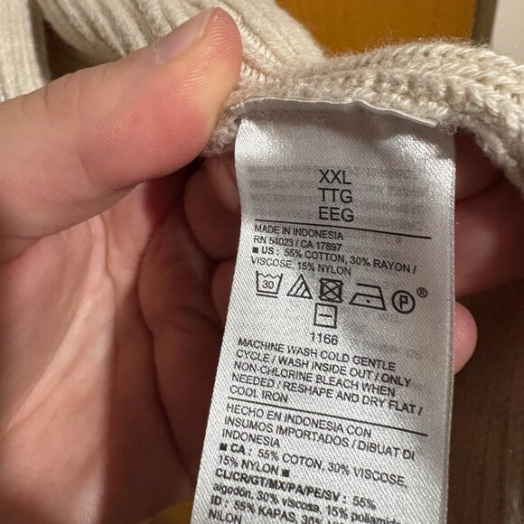 Old Navy Shaker Stitch Long Line Open Front Cardigan in Oatmeal size XXL - Picture 4 of 6